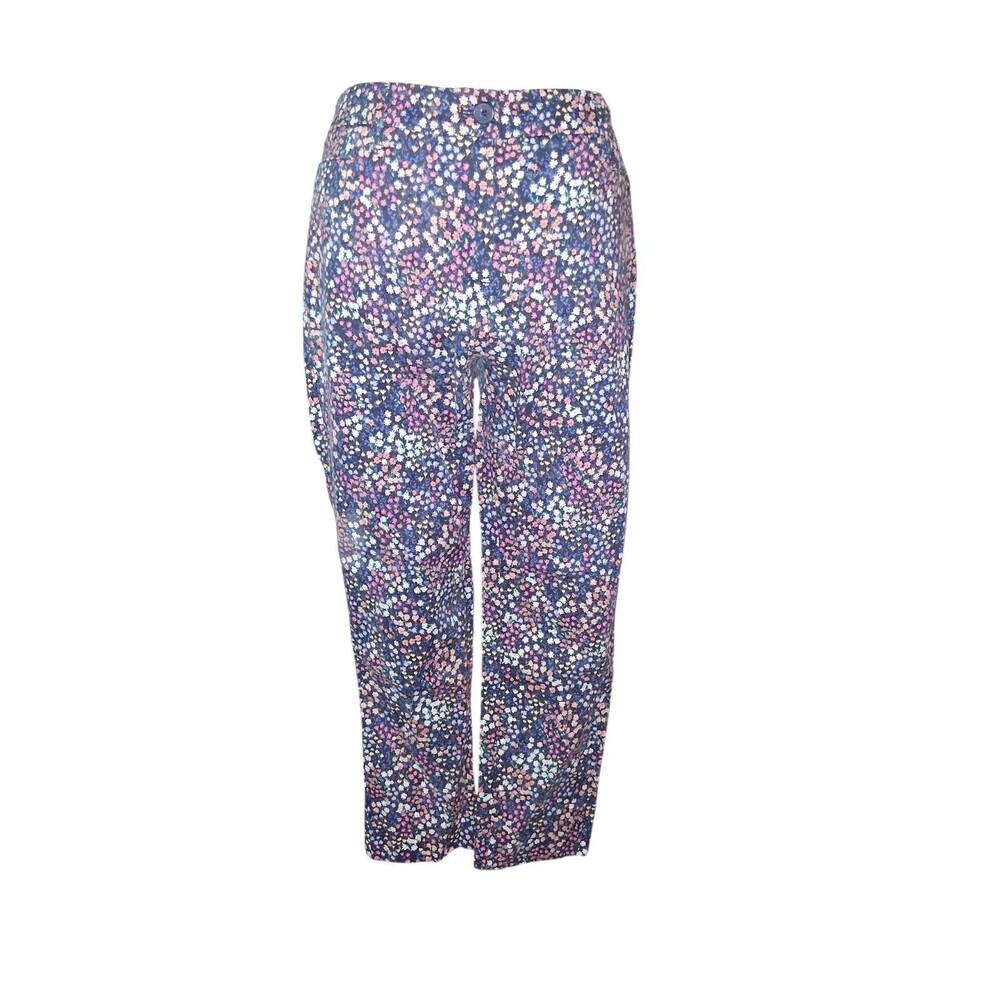 Talbots Women's Cropped Pants Size 8 Petite Multi Colored Flat Front Floral